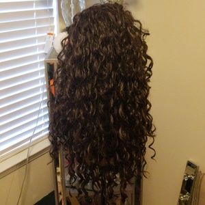Dark brown half wig